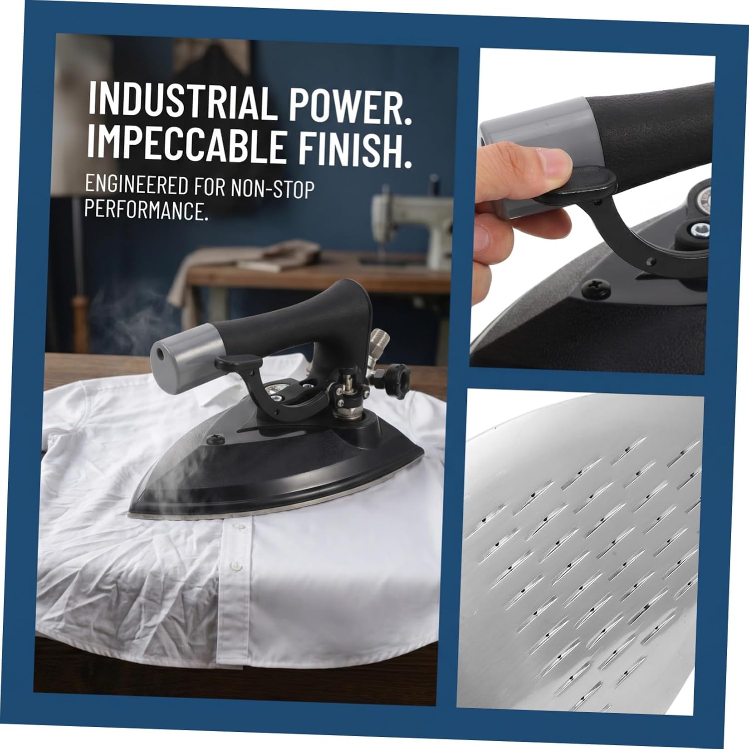 Heavy Duty Commercial Steam Iron Press Laundry Environments, and Precision Temperature Control Metal Construction Efficient Bulk Load Steamer for Pants for Dry Cleaning Stores