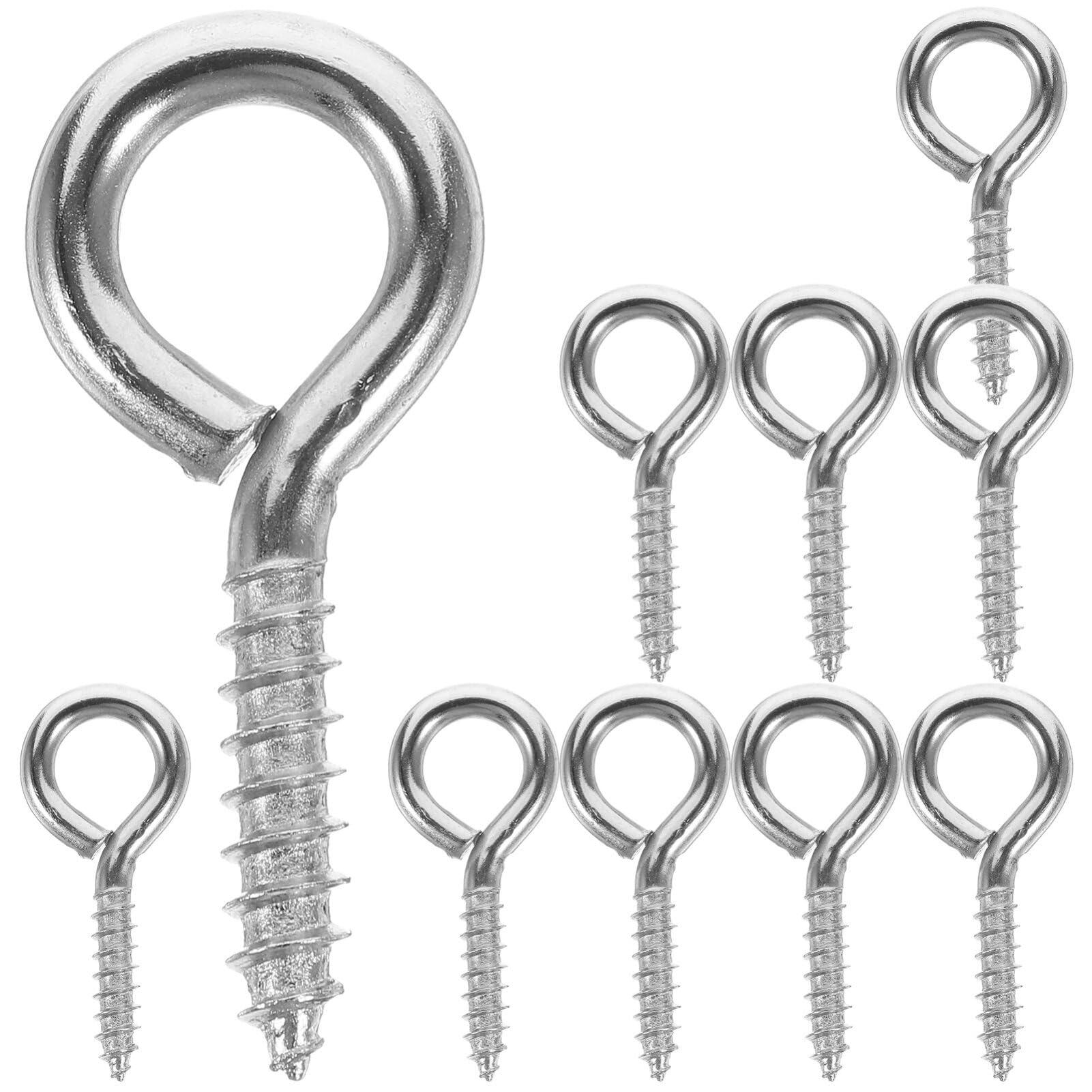 SOLUSTRE Eye Pin Screws 10pcs Screw Eye Metal DIY Crafts Cable Fixing Hooks Eyelet Screws Heavy Duty