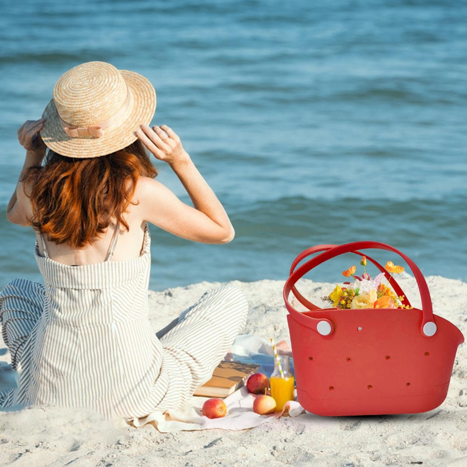 Bolsa de mano de EVA | Pequeña bolsa de playa impermeable | Accesorios de viaje lavables a la moda, portátil para hombres y mujeres