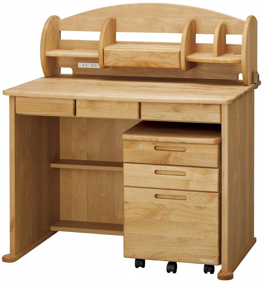 堀田木工所　学習机　日本製　アルダー材　デスク 堀田木工所】幅100cm 木製 学習デスク 日本製 ダック 天然木