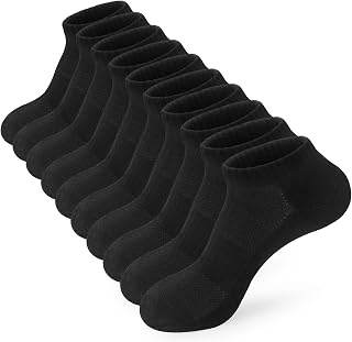 Womens Ladies White Black Cushioned Trainer Running Ankle Socks Anti Blister Sports Walking Support Socks for Womens Size 4-7 Multipack Low Cut Thick Work Hiking Cotton Socks 5 Pairs