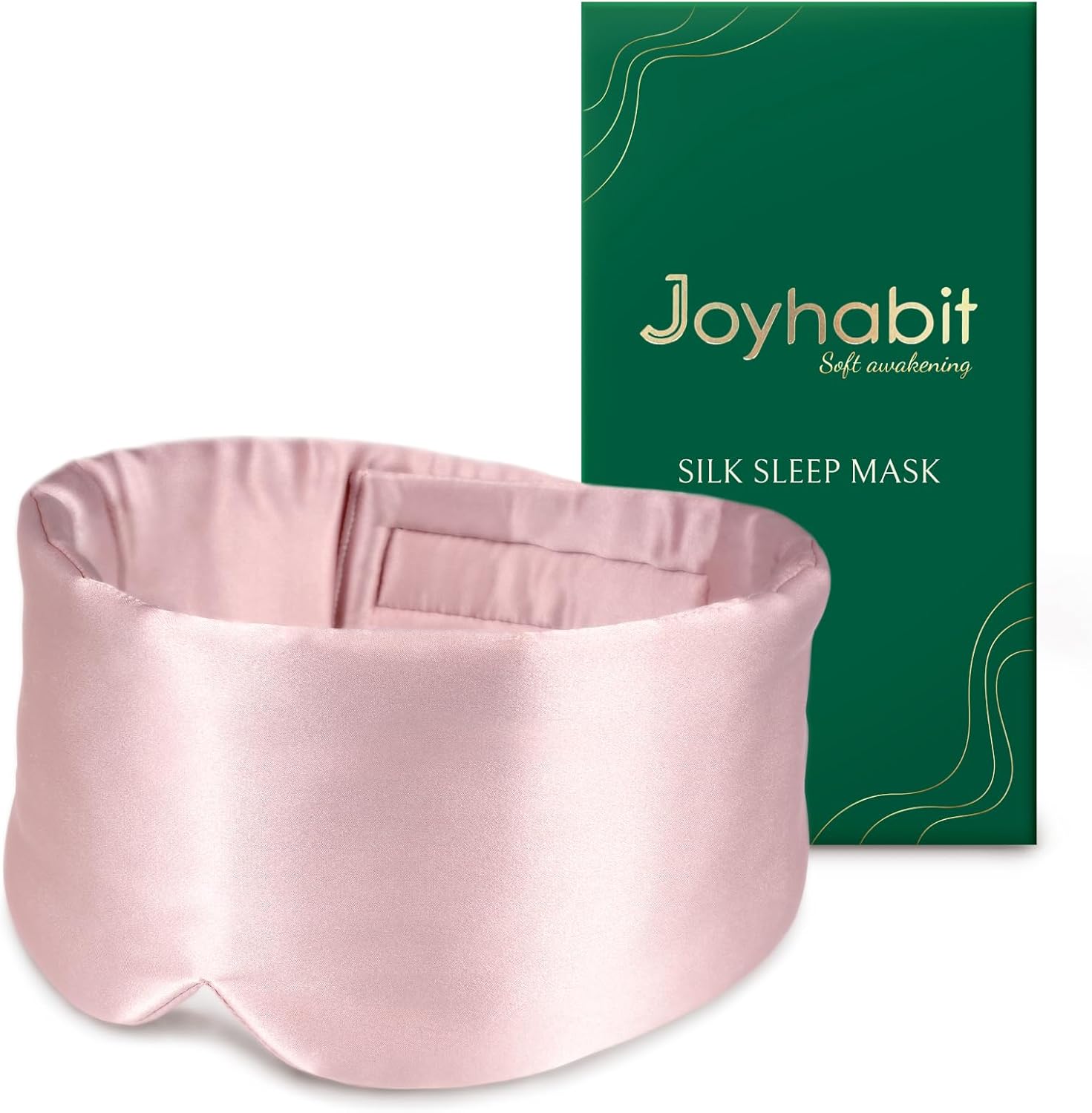 Joyhabit Silk Sleep Mask for Women and Men, Blush Pink, Luxurious Comfort for Relaxation & Beauty Sleep, Ultra Soft & Breathable, Protects Hair & Skin