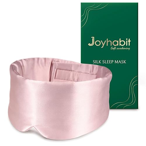 Joyhabit Silk Sleep Mask for Women and Men, Blush Pink,
