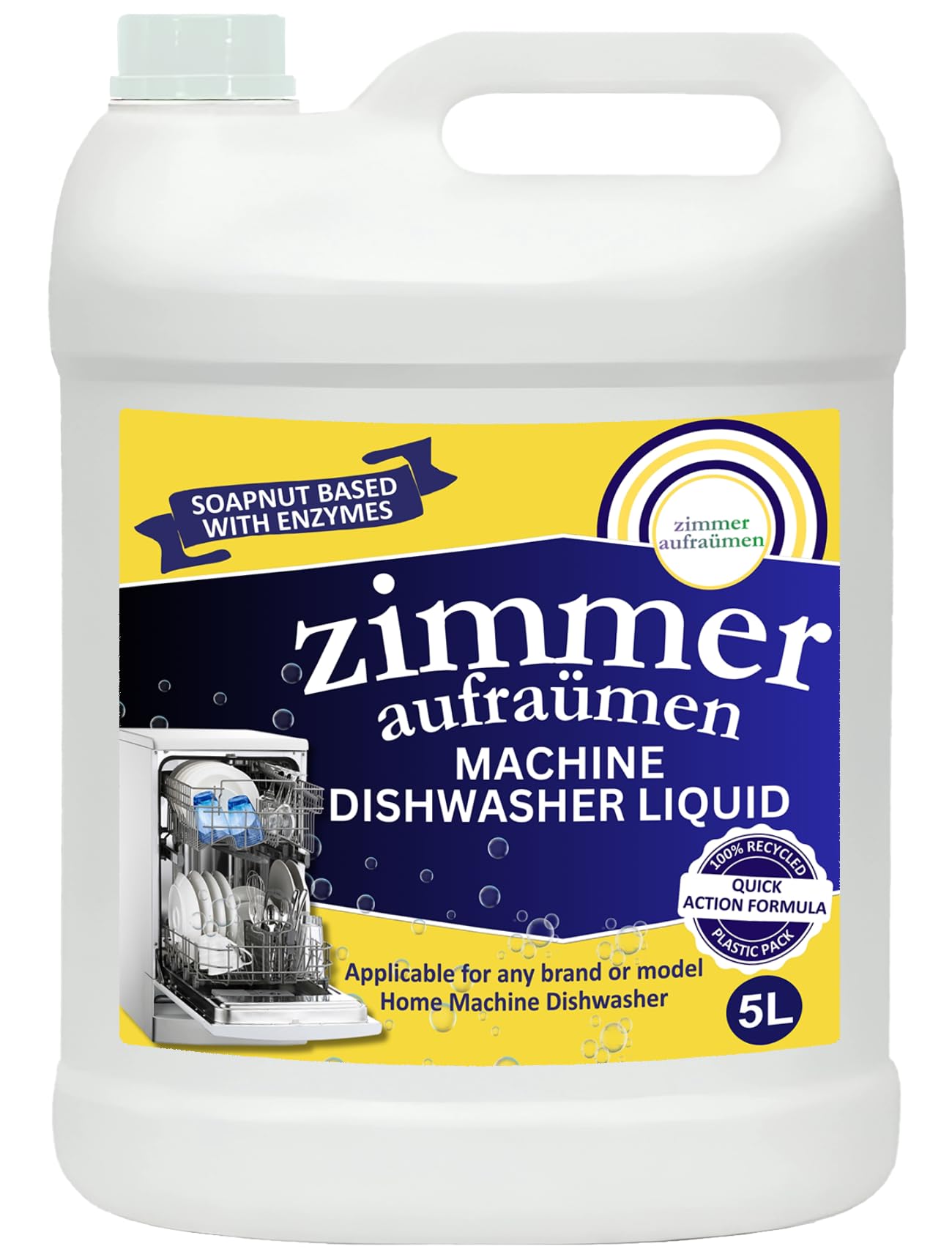 Zimmer Aufraumen Dishwasher Machine Detergent Liquid | Compatible with Any Dishwasher Machine | Soapnut & Enzymes Based (5L)-picture-17