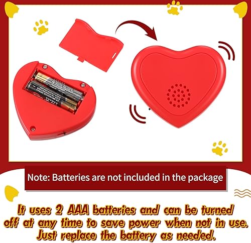 Miniatura 4 de Wettarn 4 unidades de latidos cardíacos para perros en forma de corazón, simulador de chupete de repuesto, latido de corazón rojo para gato, gatito,