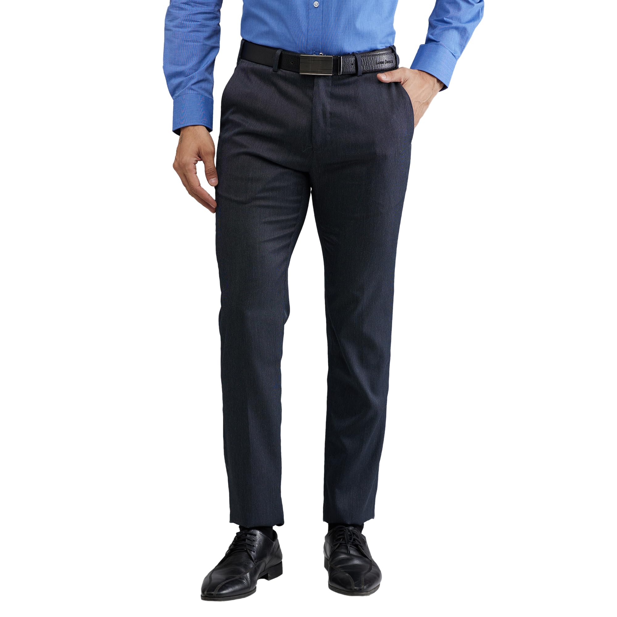 raymond Men's Slim Fit Structure Pattern Poly Viscose Blend Flat Front Formal Trouser-picture-37