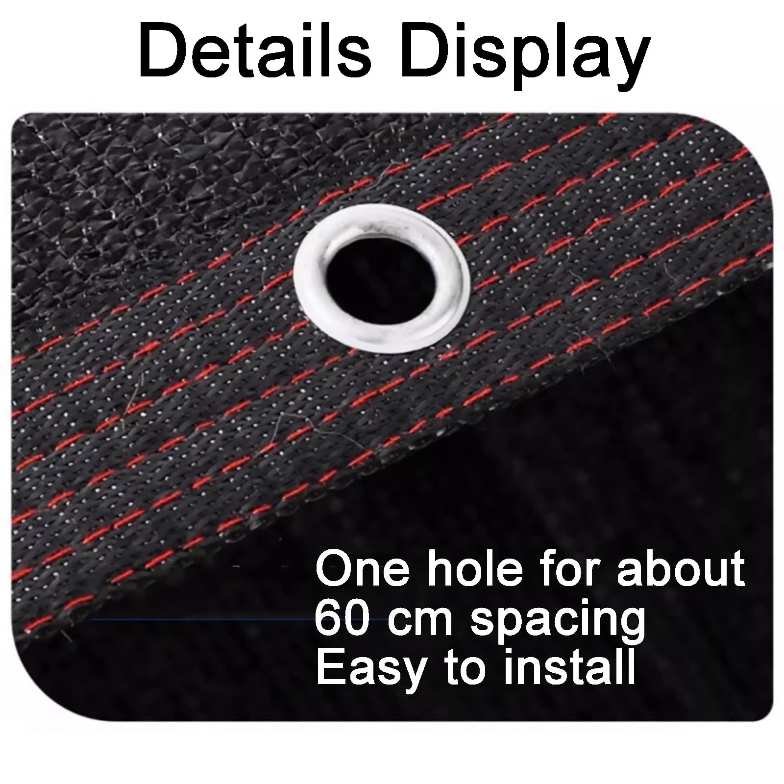 Lona de malla con protección UV al 99 % con ojales, cubierta duradera para plantas, patio, jardín, invernadero, coche, granero, caseta, color negro (2 x 1 m x 3 pies)