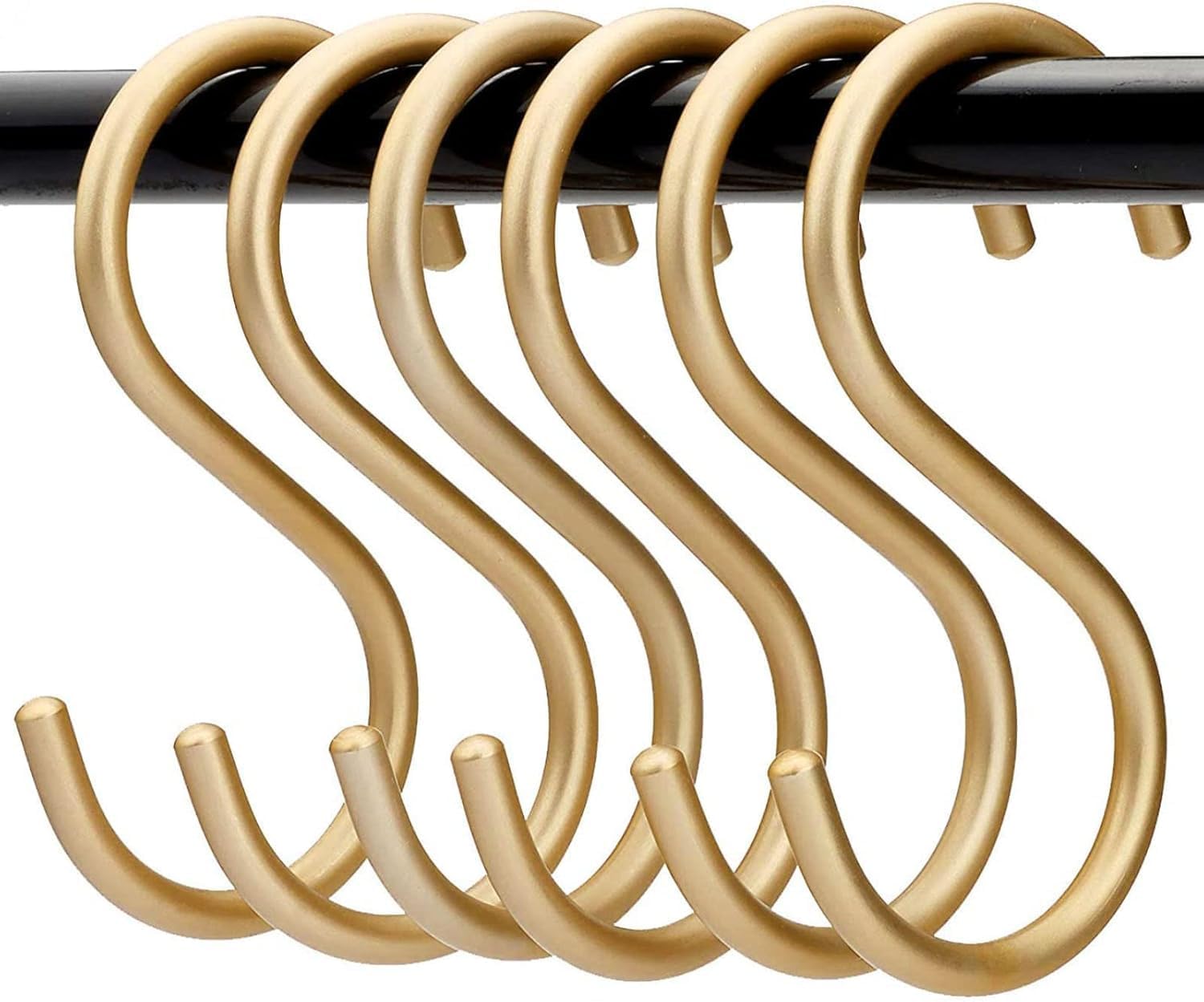 20 ganchos dorados en forma de S para colgar de aleación de aluminio, ganchos en forma de S, ollas de cocina resistentes, sartenes, tazas de café, estantes, plantas, toallas, ropa, ganchos