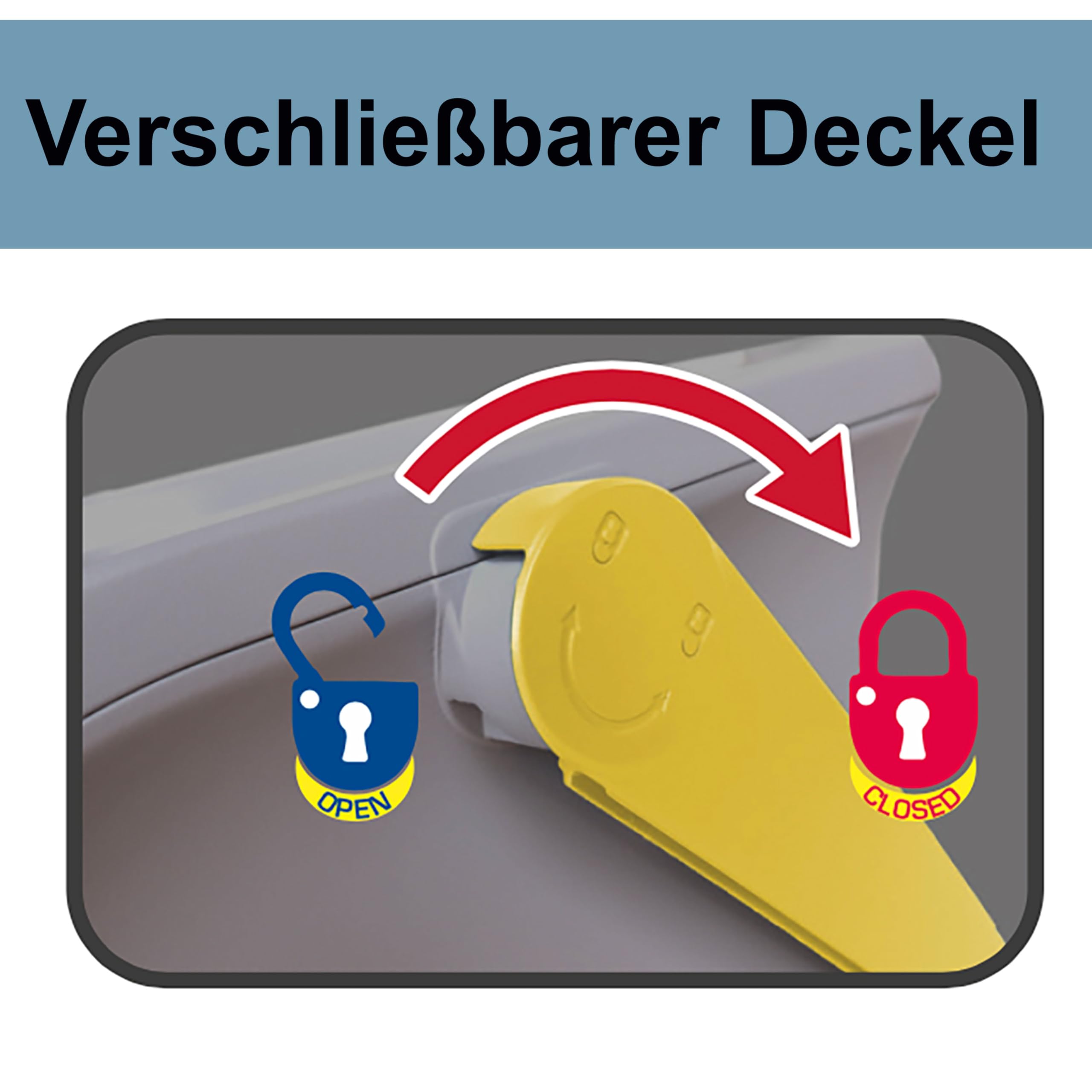 3x Stapelbarer Müllsortierer 28L Grau Faltdeckel GELB GRÜN BLAU 39x37x41cm