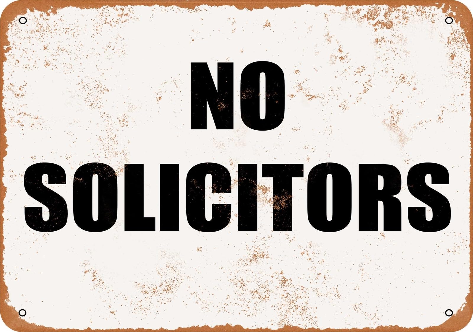 Miaomansenstore Metal Sign - No Solicitors- Vintage Look Home Decor