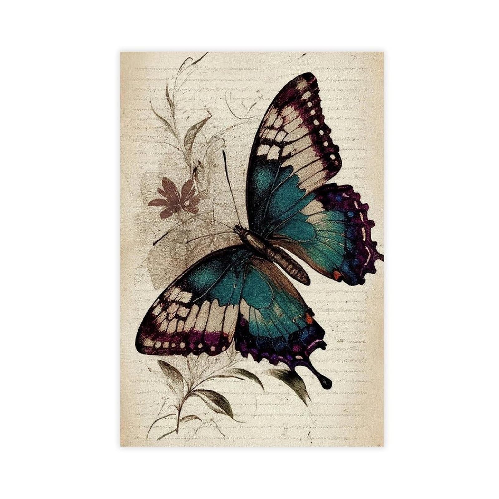 Bareronor Butterfly Canvas Poster for Dorm Room Decor Gift
