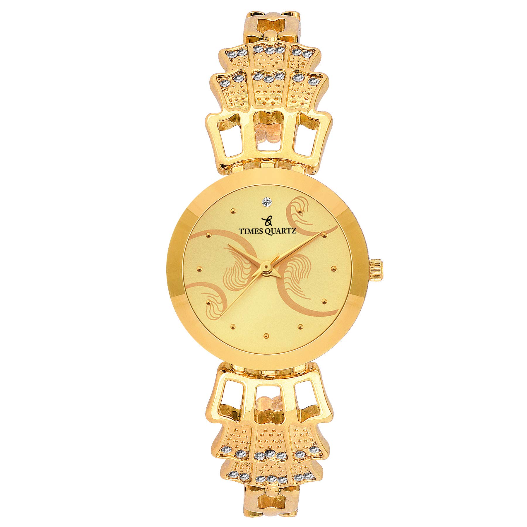 TIMESQUARTZ Analog Stainless Steel Wrist Watches for Girls Women Watches Latest in Fashion Women Ladies Watch Analogue with Golden Dial & Golden Belt Womens and Girls Watch (B07GFBNXWC) Amazon Price History, Amazon Price Tracker