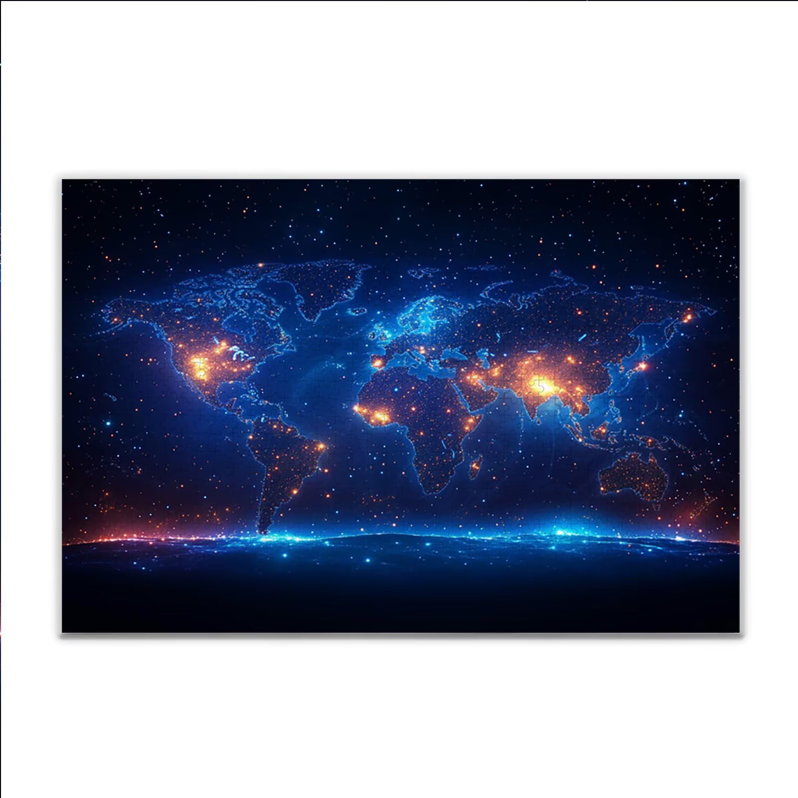 Puzzle Fantaisie Carte du monde Puzzle 3000 Pieces Adulte 122 x 80cm Jigsaw Classiques Impossible Difficile Challenge, Jigsaw Jouets éducatifs Jeu Intellectuel, Hommes et Femmes, Cadeaux de Pâques R-6