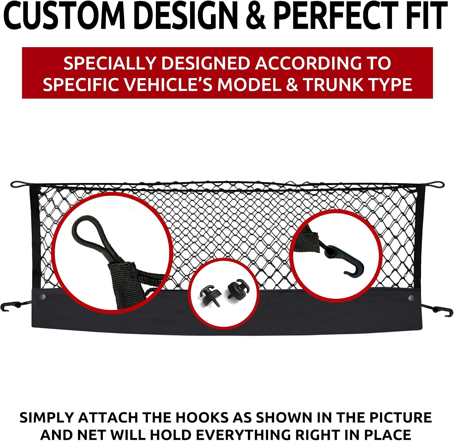 Envelope Style Trunk Mesh Cargo Net for Cadillac Escalade ESV 2015 - 2025, Automotive Exterior Accessories - Premium Car Storage Organizers, Cargo Bed Net For Pickup Truck, Smart Vehicle Storage