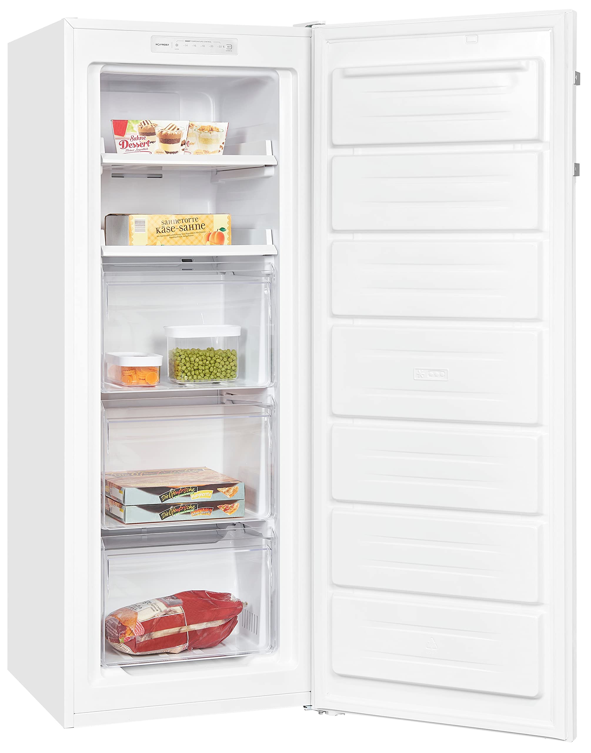 Exquisit Gefrierschank GS231-NF-H-040C weiss | 161l Nutzinhalt | NoFrost | LED-Anzeige | Umluftkühlung
