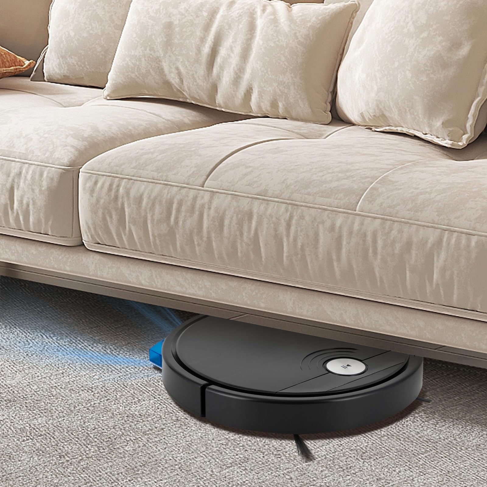 Robot aspirador RS800 con función de limpieza, estación de aspiración barre/succión/limpiadora 3 en 1, barredora multifunción, control de aplicaciones, robot de succión con 1800 Pa (negro)