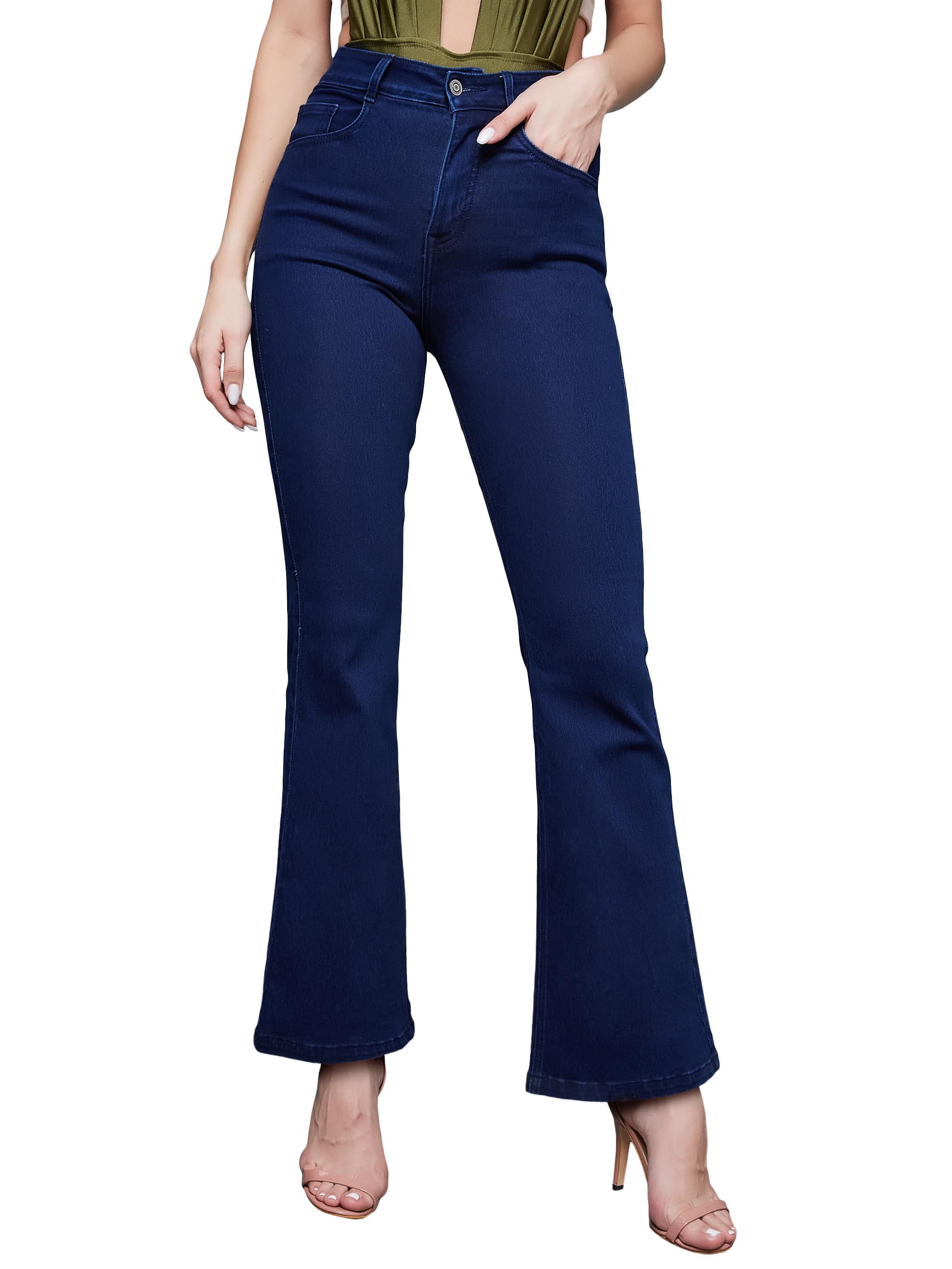 miss chase Women's High Rise Bootcut Jeans-picture-18