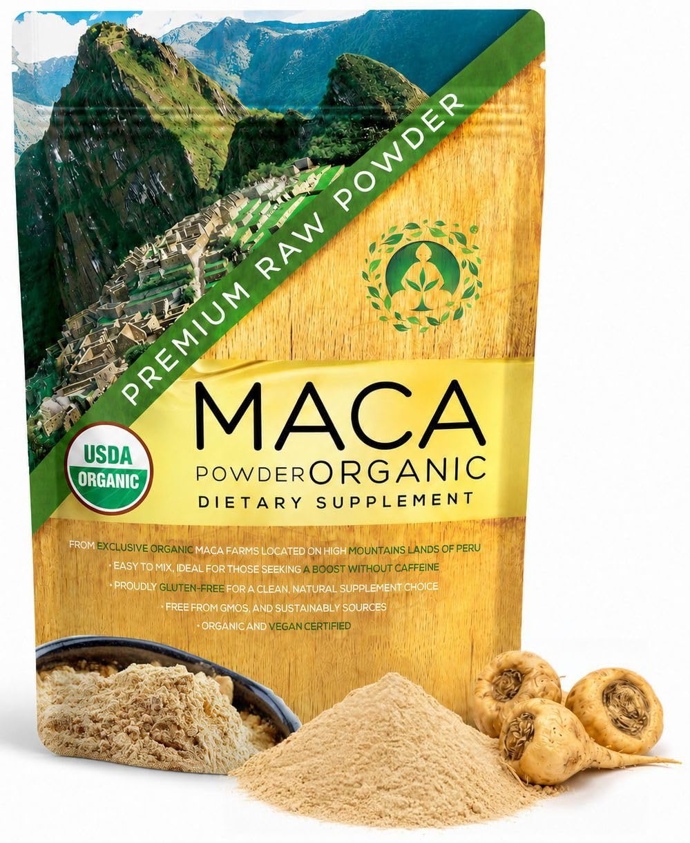 Zen Spirit Maca Root Powder Organic - Peruvian Root Premium Grade Superfood (Raw) - USDA & Vegan Certified - 1 Bag (8oz) - Perfect for Breakfast, Smoothies, Baking & Ice Cream.