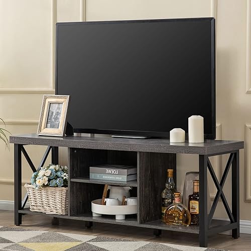 Miniatura 12 de GAZHOME Soporte de TV para TV de hasta 65 pulgadas, mueble de TV con almacenamiento abierto, unidad de consola de TV con estantería para sala de