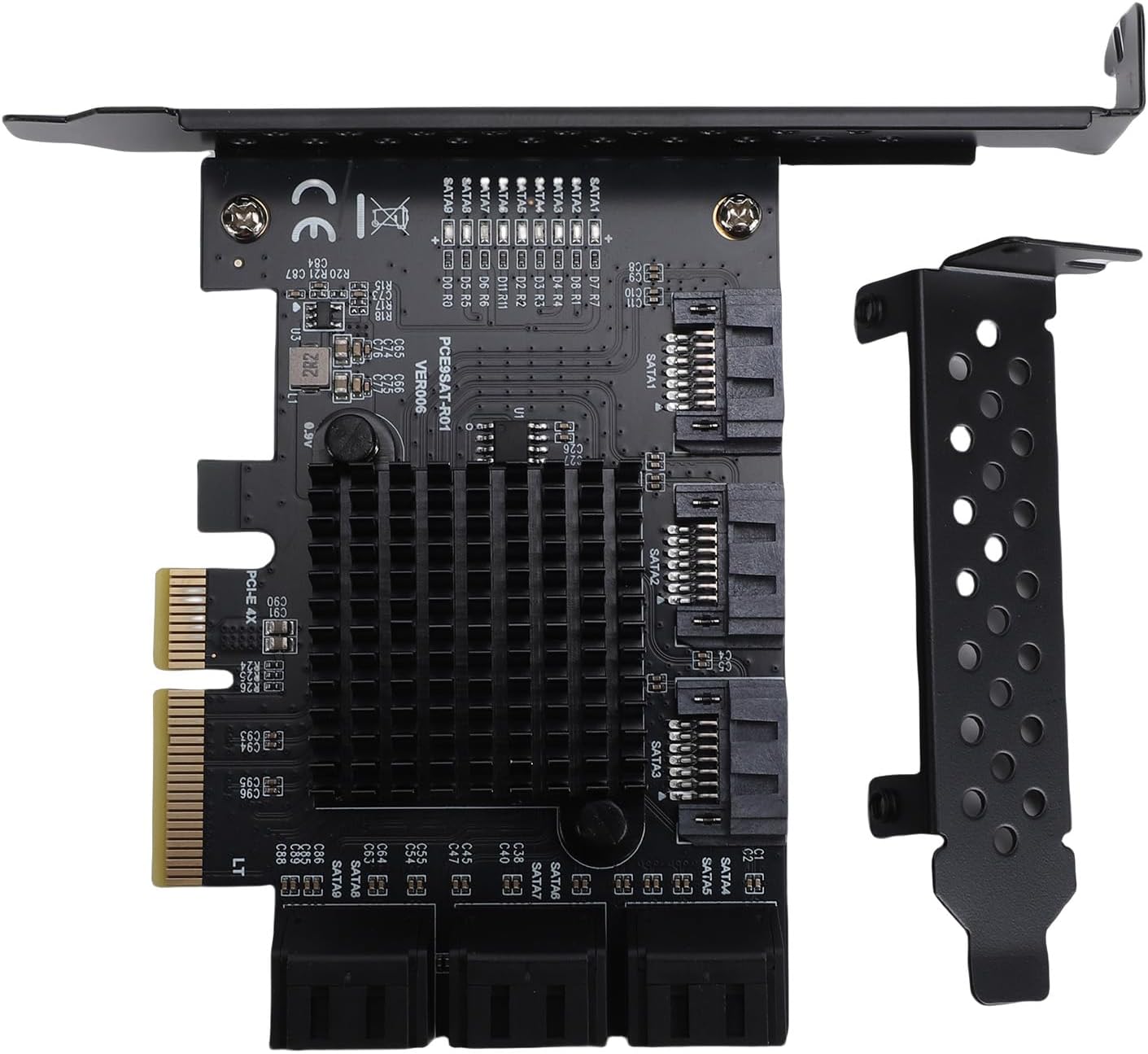 Sanpyl PCIE 4X to 9 Port Serial ATA3.0 Expansion Card, 6Gbps PCI Express Expansion Card with PCI E GEN3 Slot, Plug and Play