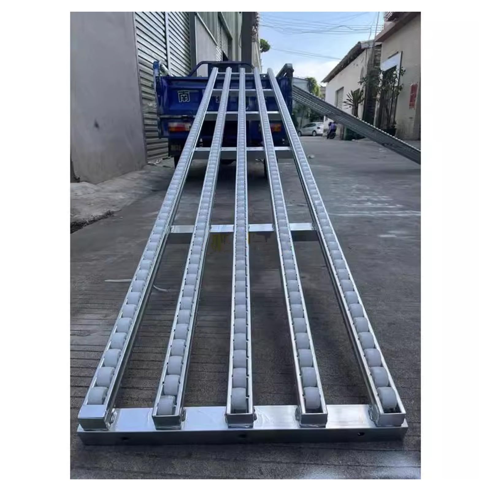 Tavolo trasportatore portatile non alimentato Rotaia leggera per trasporto ruote per pattini Rulli in plastica ABS Telaio in acciaio inossidabile Attrezzatura per la movimentazione merci per magazzino