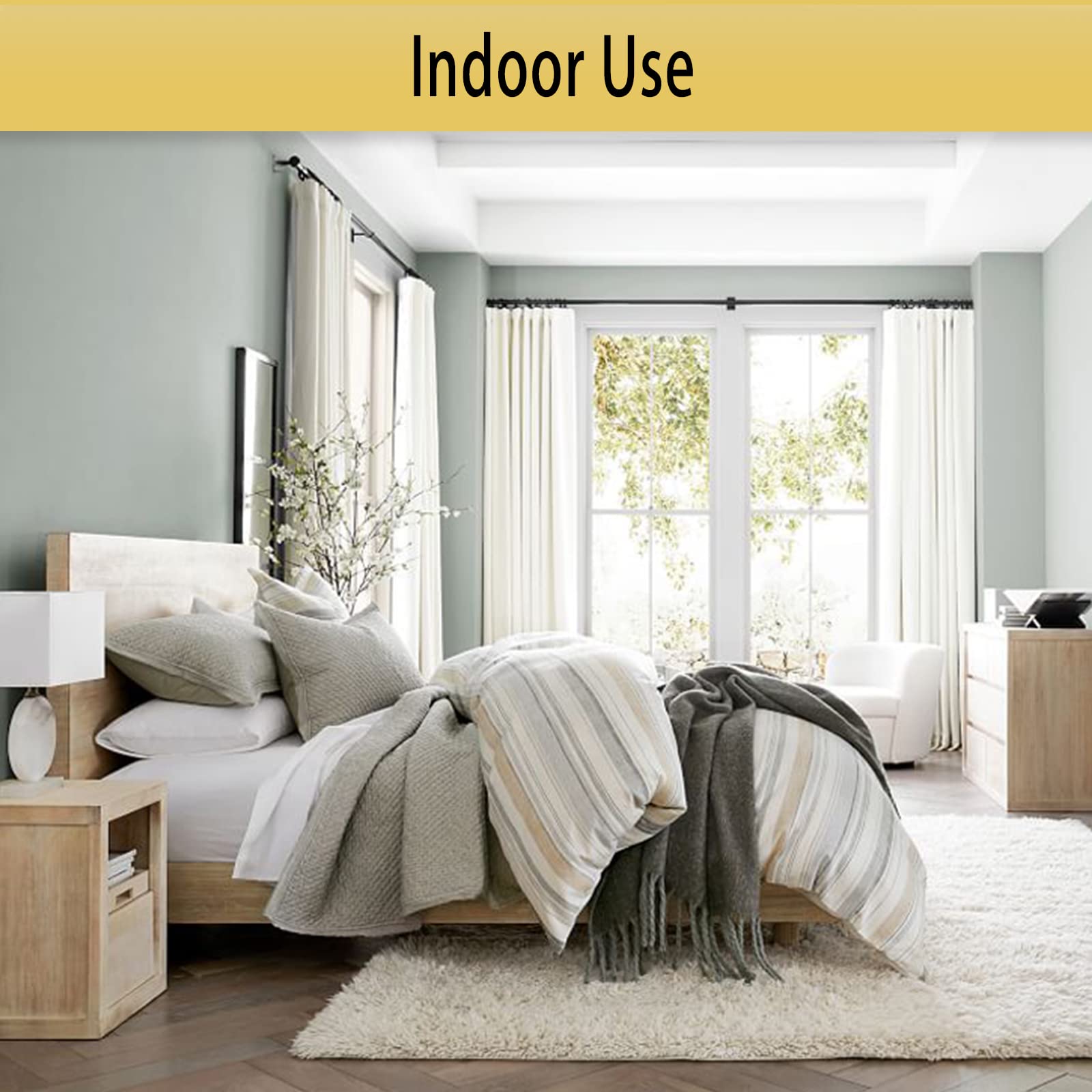 Curtain Rods, 1 Inch Curtain Rods for Windows 48 to 86, Black Curtain Rod, Hanging Curtain Rod with Brackets, Outdoor Curtain Rod, Telescope Curtain Rod, Rustic Curtain Rod, Curtain Rod Set, 48"-86"