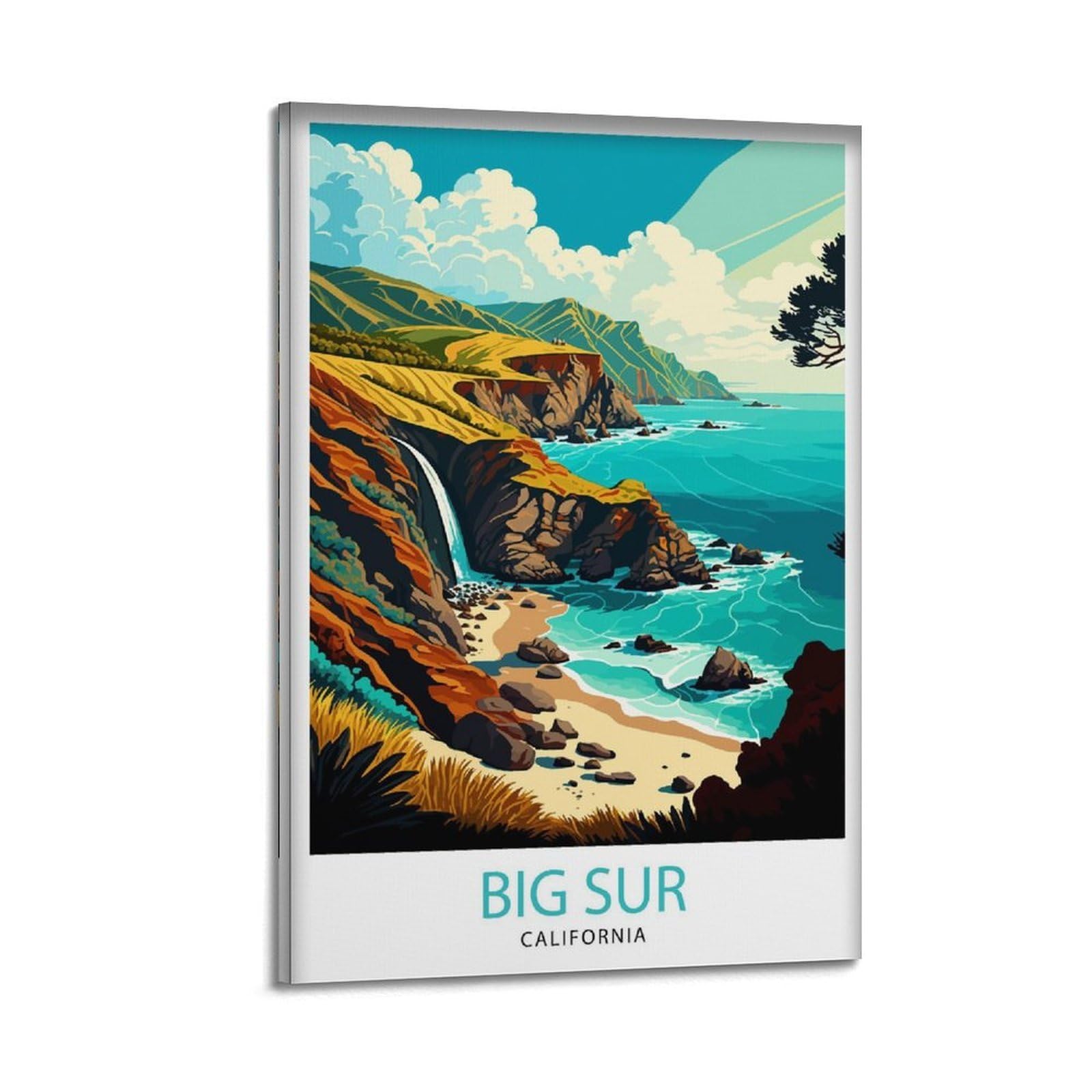 xiaoxiaoshen Big Sur California Travel Home Coastal Landscape Gift Canvas Poster Wall Art Prints Room Aesthetic Murals Bedroom And Living Decorations 24x36inch(60x90cm)