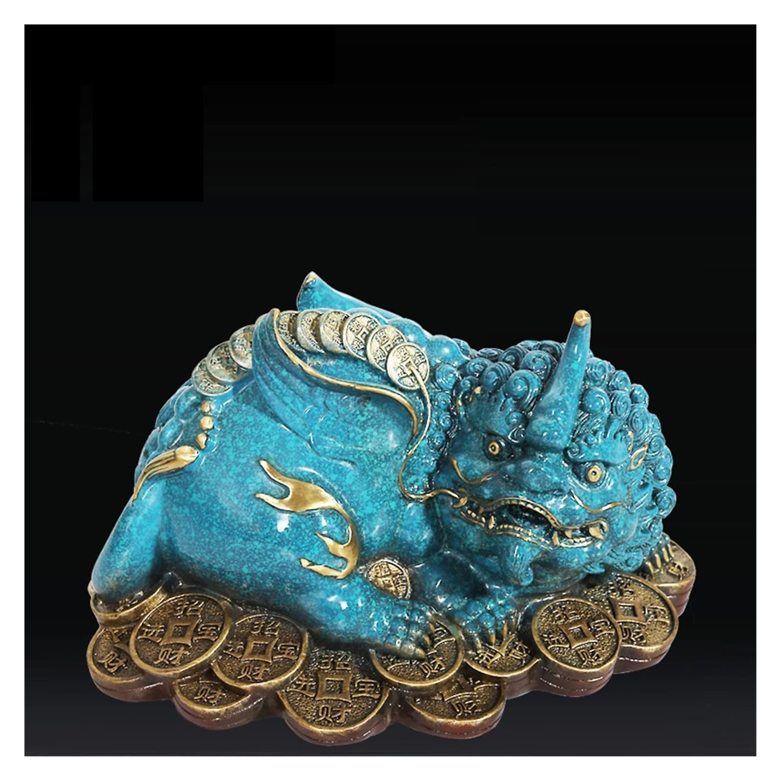ZZlei2yu-12 Home Decor Ornament Pure Copper Attracts Wealth Brave Ornaments Money Beast Office Feng Shui Ornaments Decoration Colorful Ornament(6 inch)