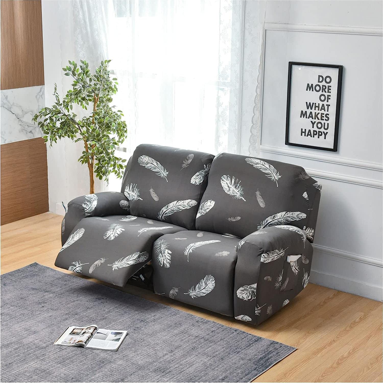 Funda de sillón inclinable antideslizante con bolsillo lateral EFELIM