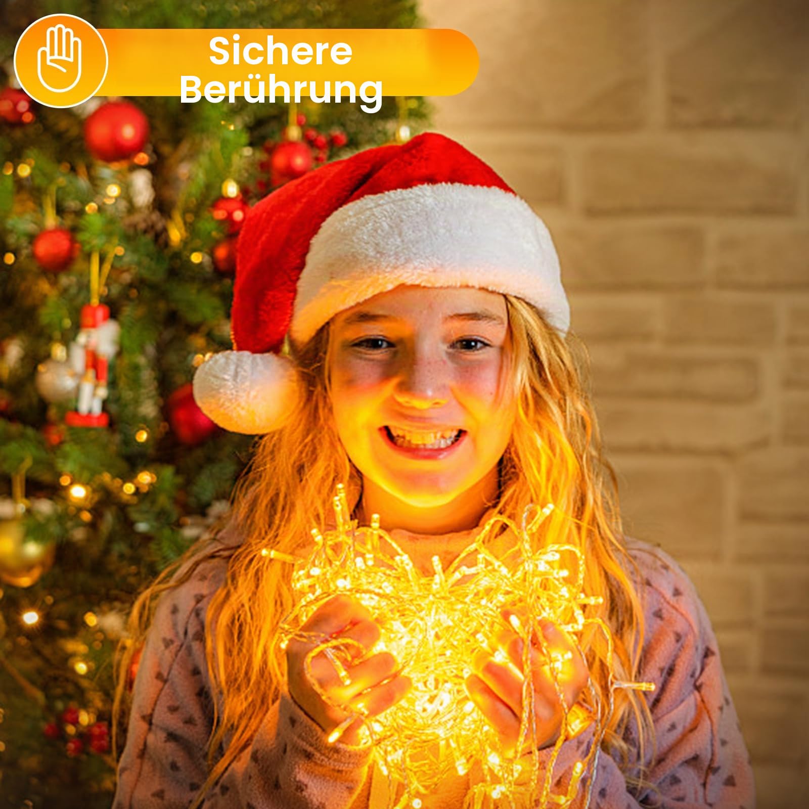 Elegear 1000 LEDs Lichterkette Außen 25M Weihnachtsbeleuchtung Strombetrieb Weihnachtsdeko 8 Modi Cluster Lichterkette Warmweiß für Innen Außen Neujahr Weihnachtsbaum Party Hotel Garten Hochzeit