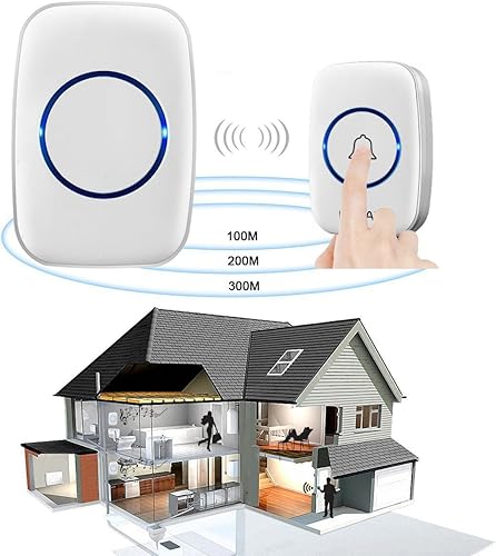 Miniatura 2 de Timbre de puerta, sensor de alarma inalámbrico para puerta, alerta de entrada de puerta con rango de 1000 pies, 60 campanillas y 5 niveles de
