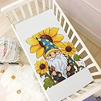 Vista 6 de Fitted Crib Sheets Gnome Sunflower Mini Crib Sheets for Boy & Girl Toddler Mattress Sheets Playard Sheet 21216285
