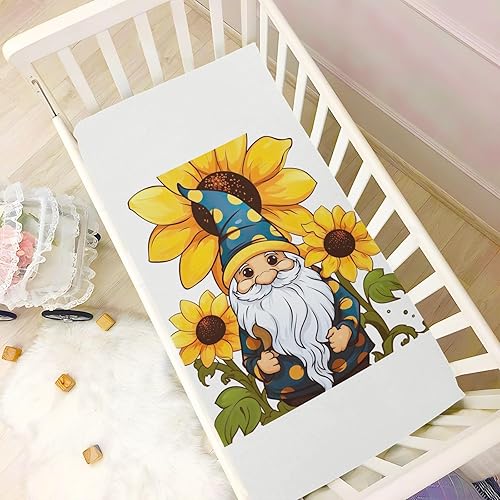 Miniatura 6 de Fitted Crib Sheets Gnome Sunflower Baby Crib Sheets for Boy & Girl Toddler Mattress Sheets 21216285