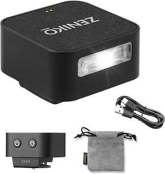 ZENIKO ZF-04 Camera Flash and Lightweight Portability Single-Contact Hotshoe Lithium Battery Type-C Charging 372 Full-Power Flashes