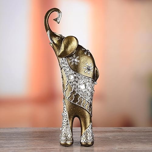 Miniatura 4 de Resina Amor Elefantes Estatua Feng Shui Riqueza Suerte Reúne Escultura Regalo de Boda Recién Casados Decoración de la Habitación Colección TQZMPT4