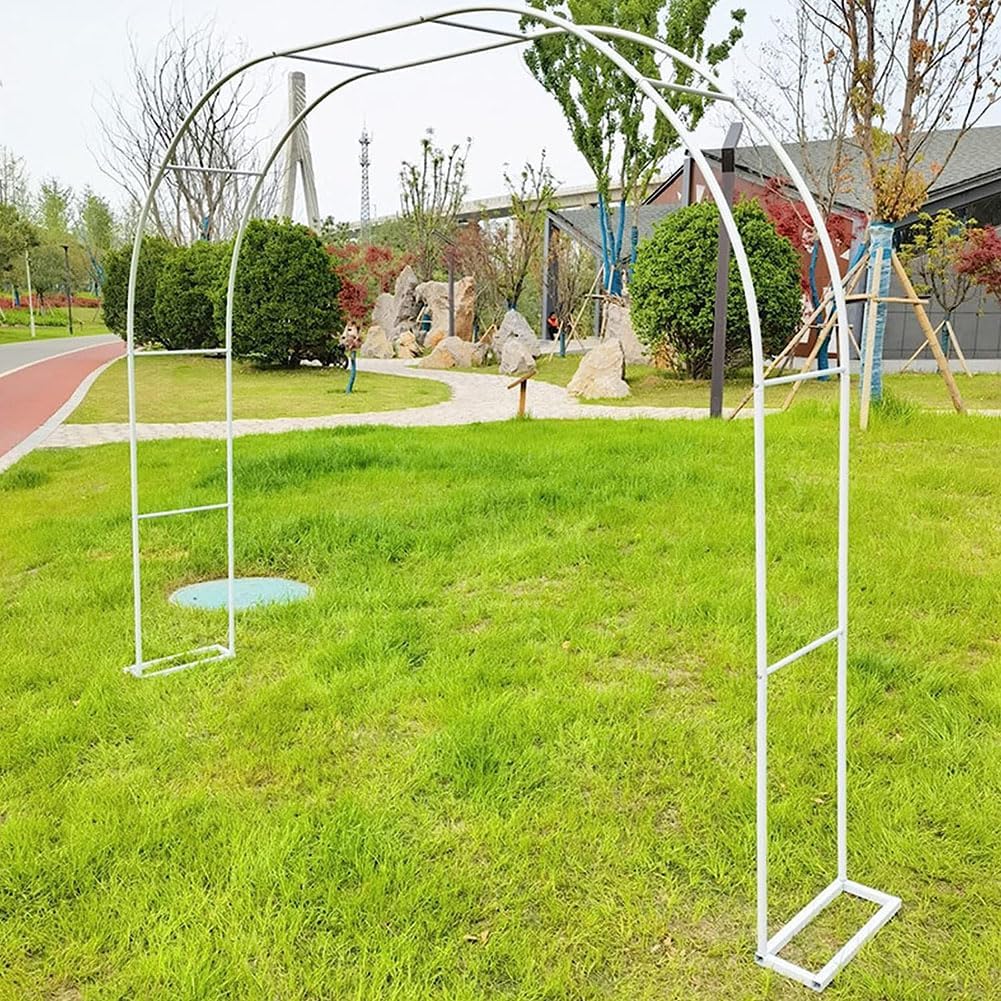 1.2-3.5M Wide Large Black Metal Garden Arbor Arch, Wedding Pergola Arbor, Rose Arch, Easy to Assemble, for Climbing Plants, Roses, Indoor, Outdoor, 2.4/2.2M High,White,W1.8M*H2.2M