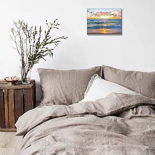 Miniatura 6 de Arte de pared de oración de serenidad costera, con citas de escrituras de paisaje marino, impresiones en lienzo, cuadros de playa del océano, obras