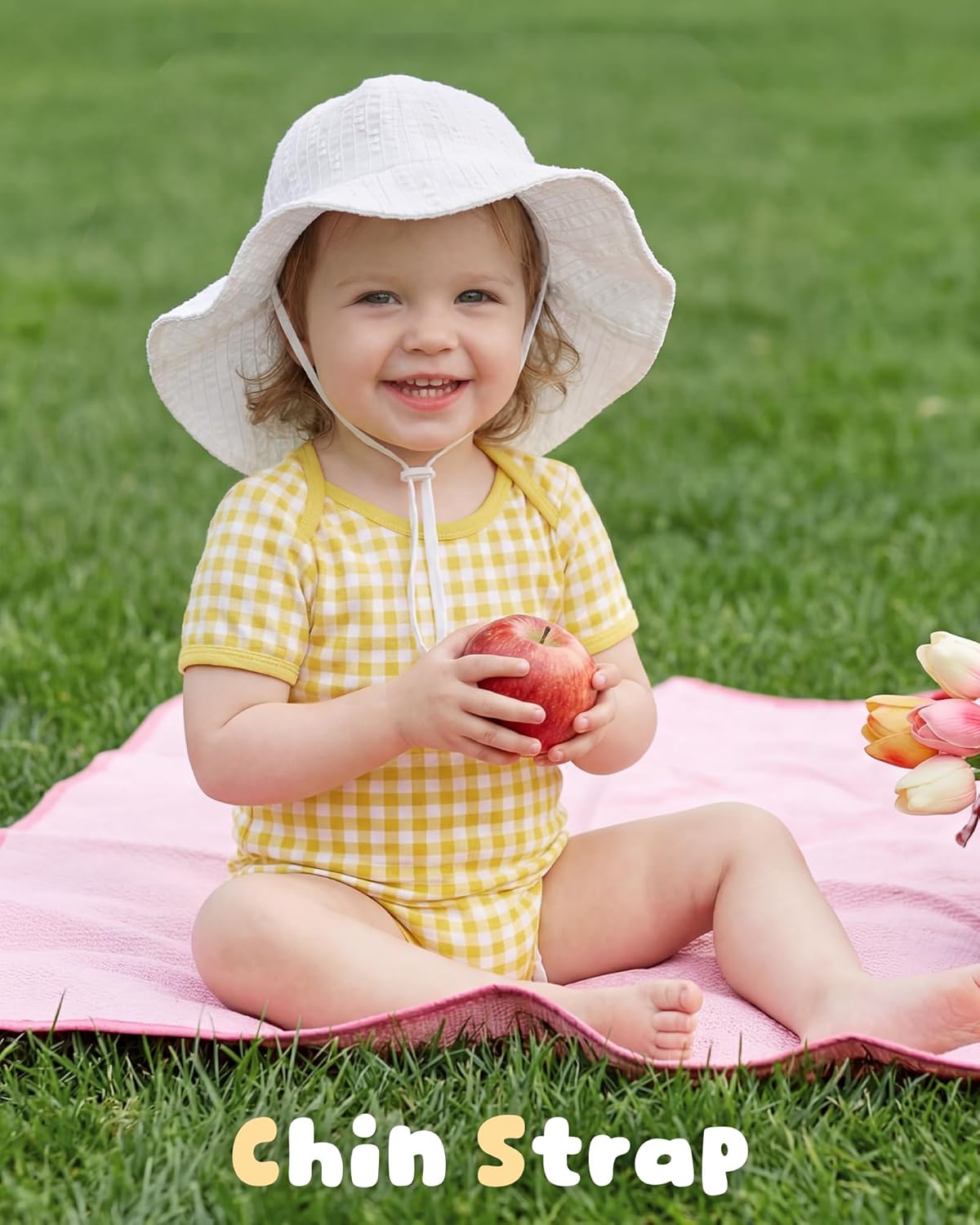 HONGTEYA Baby Sun Hat Toddler Girls Infant Beach Outdoor Summer Hat Wide Brim UPF 50+ Sun Protection - Image 4