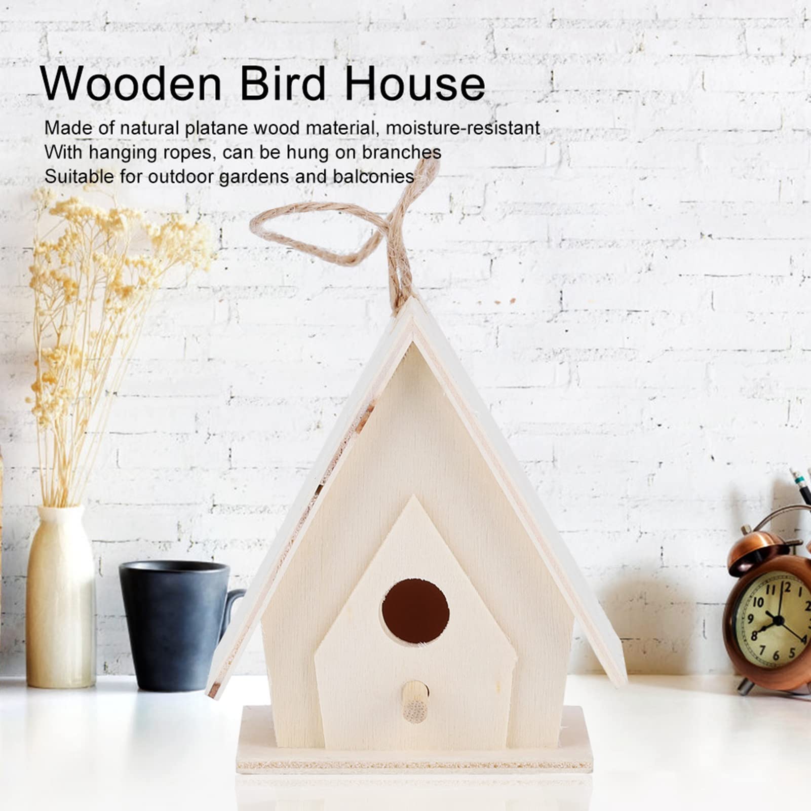 4Pcs Wooden Bird House, Crafting Birdhouse, Outside Bird Houses, Handmade Bird House for Outside Winter Use