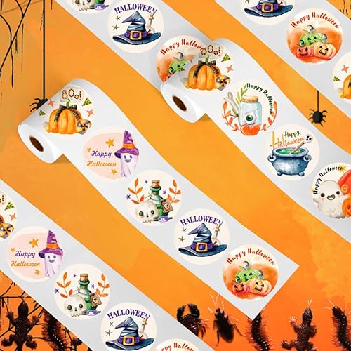 Miniatura 6 de 500 calcomanías de Halloween, lindas calcomanías de calabaza espeluznante, sombrero de calavera, bruja fantasma, calcomanías de Halloween para