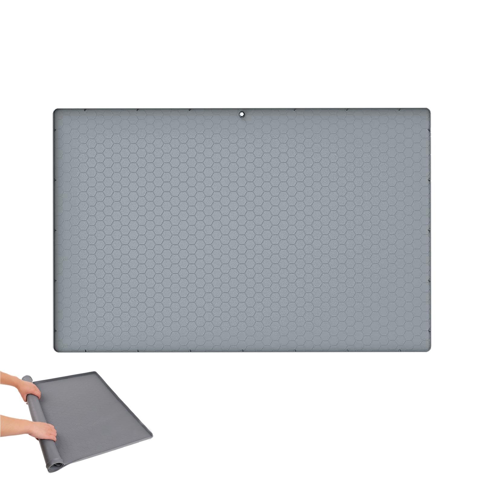 Tapis sous évier de cuisine haut de gamme en silicone épais avec bordure surélevée de protection