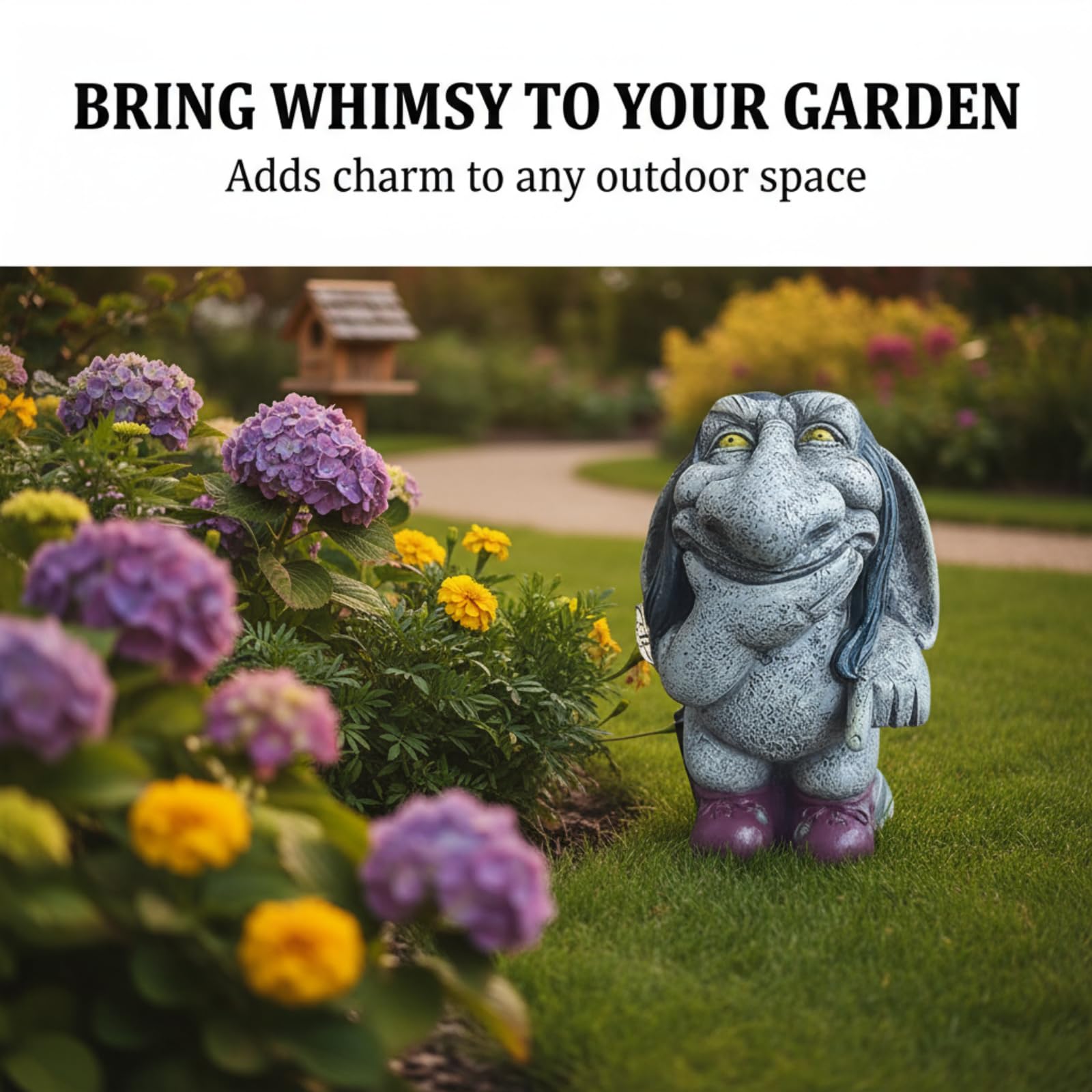 Denkender Zwerg Troll Gartenstatue Aus Kunstharz – Ca. 12,7 Cm Hoch, Grau, Für Terrasse, Garten & Deko Zu Halloween Oder Weihnachten