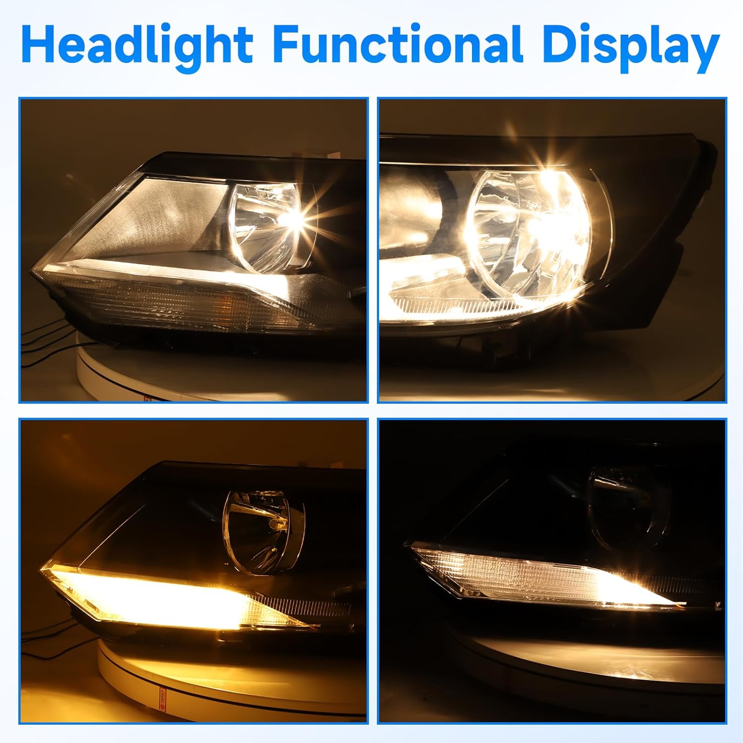ELH Headlight Assembly Compatible With 2012-2017 12-17 Volkswagen Tiguan 2012 2013 2014 2015 2016 2017 12 13 14 15 16 17 Volkswagen Tiguan Headlamp Left Side