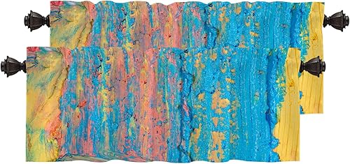 Miniatura 7 de BaoNews Cenefas de cocina con diseño de arco iris para ventanas, pintura al óleo hecha a mano, arte abstracto colorido, moderno, decoración opaca