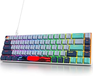 Owpkeenthy 65 Percent Mechanical Gaming Keyboard Hammerhead Shark with Red Switch Ultra Compact RGB Wired 60% Gaming Keyboard N-Key Rollover for PC Gamer Box PS