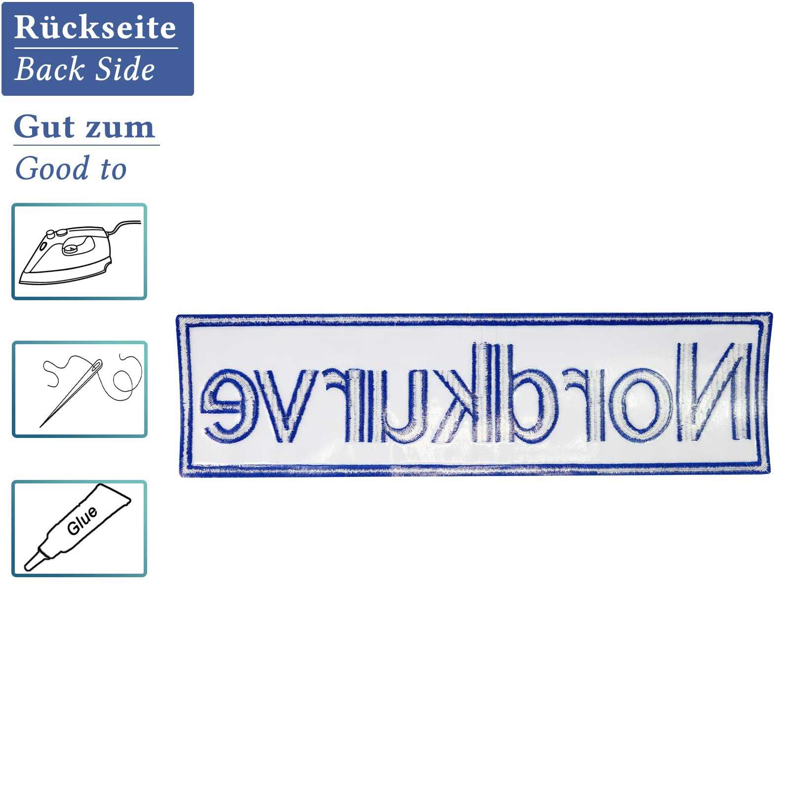 NORDKURVE Schalke Hamburg Football Fan Cowl Back Iron on Patch Badge