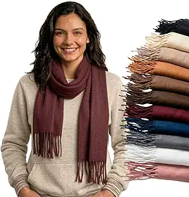 Cachecol Feminino Pashmina Xale Tipo Manta Toque Macio Com Franjas 180x70cm