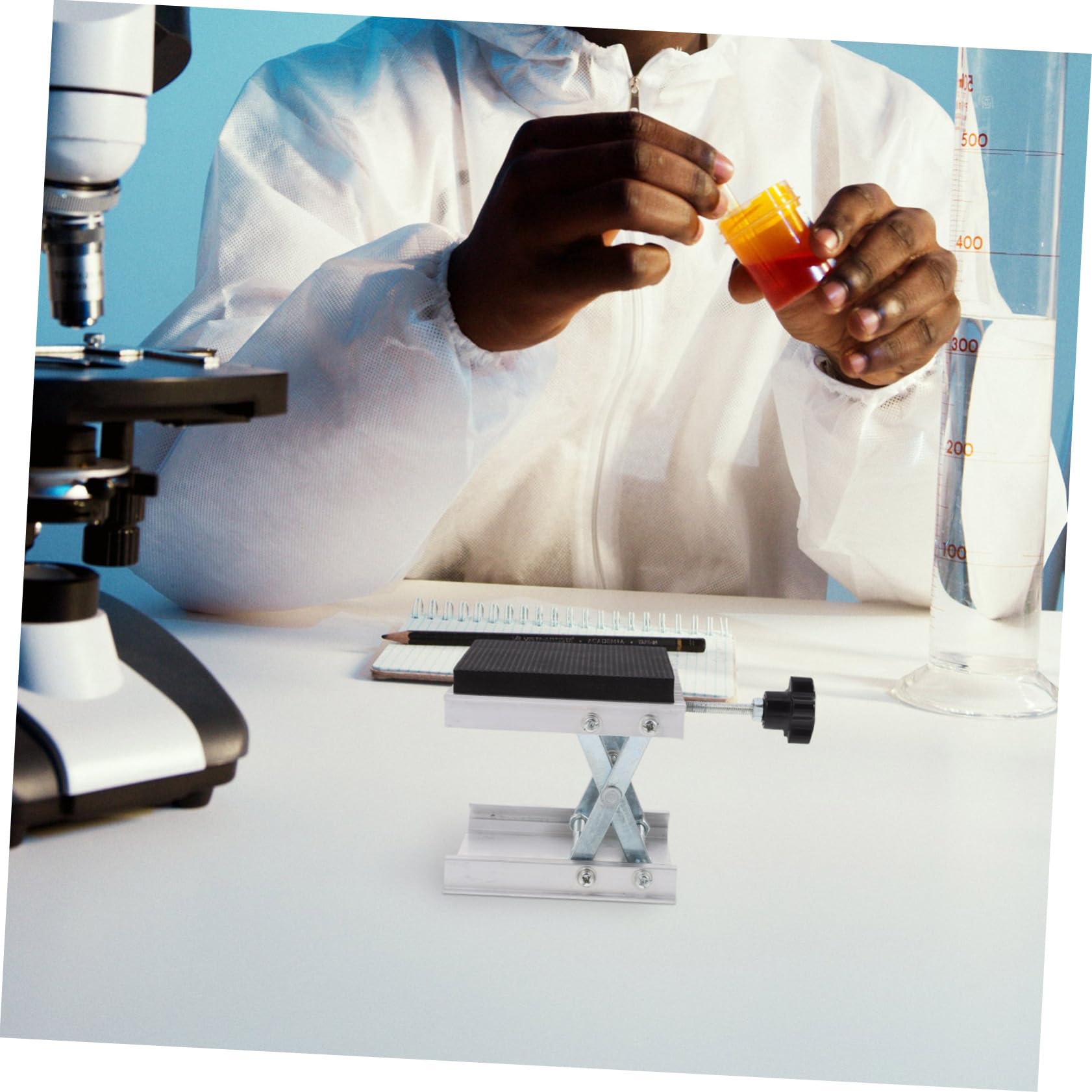 Sollevatore a forbice per cric da laboratorio resistente, in alluminio, per uso in laboratorio, piattaforma di sollevamento durevole per attrezzature scientifiche