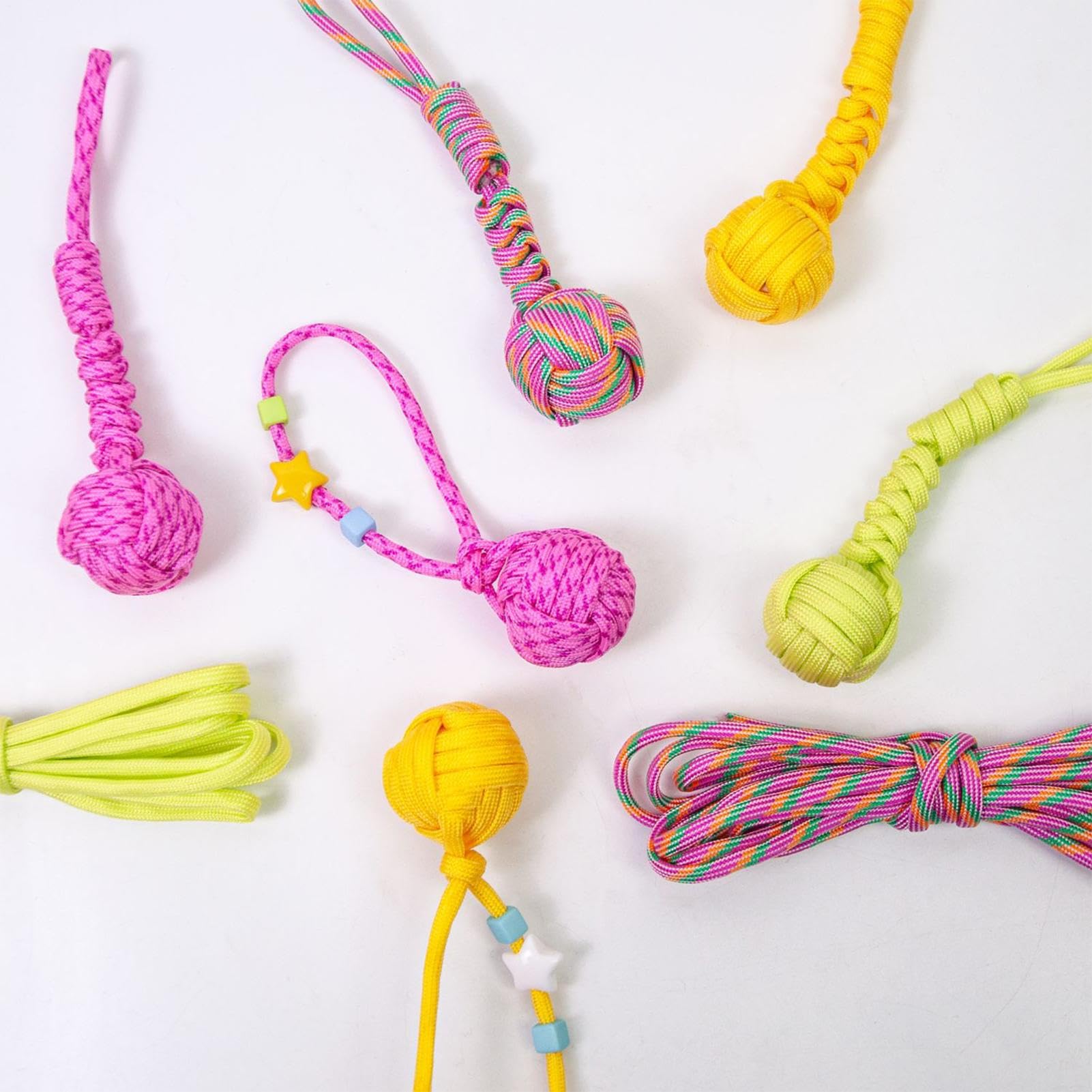 Kit de plantilla de cuerda de paracaídas, hecho a mano con varillas de acero, nudo de mono, plantilla de cuerda de paracaídas | para decoración de mochilas, cuerdas, proyecto explorador, camping