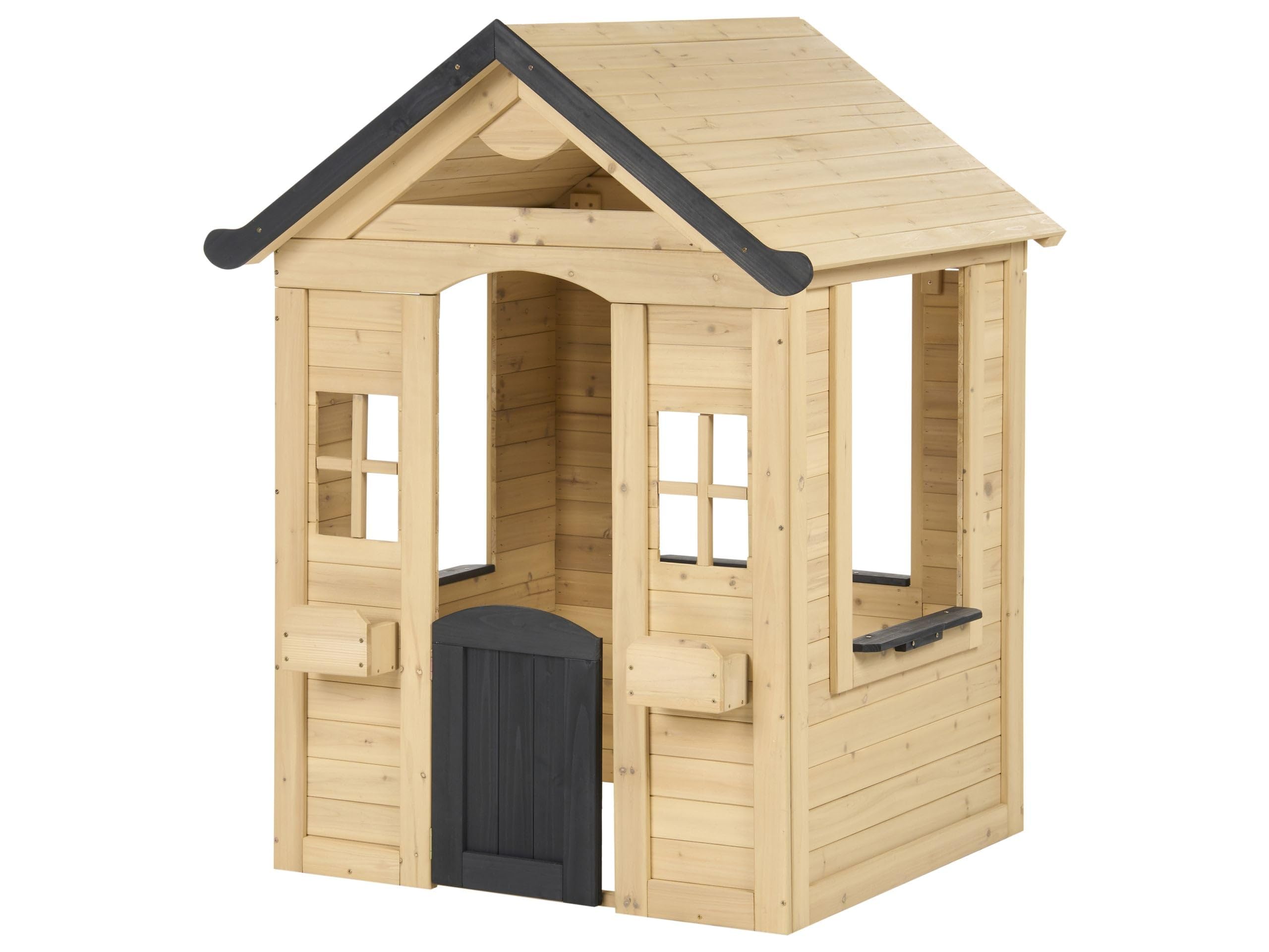 Casetta da giardino per bambini Casa in legno marrone chiaro